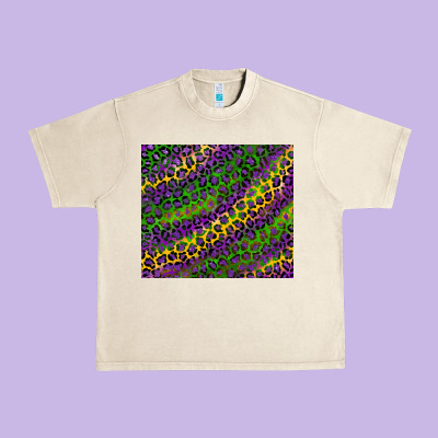 Mardi Gras Leopard Urban Heavy Tee Designed By Ranaportraitstore