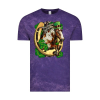Cloud Purple Horse with horseshoe st patricks day Vintage Tee - FaDigitalArtStudio