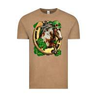 Vintage Coffee Horse with horseshoe st patricks day Vintage Tee - FaDigitalArtStudio