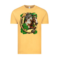 Vintage Mustard Horse with horseshoe st patricks day Vintage Tee - FaDigitalArtStudio