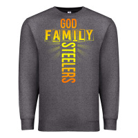 Charcoal Heather god family steeler shirt father's day gift tee t shirt Premium Sweatshirt - DesigneFamous