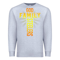 Heather Grey god family steeler shirt father's day gift tee t shirt Premium Sweatshirt - DesigneFamous