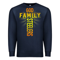 Navy god family steeler shirt father's day gift tee t shirt Premium Sweatshirt - DesigneFamous