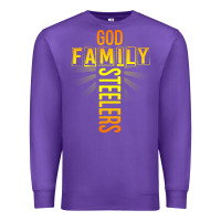 Purple god family steeler shirt father's day gift tee t shirt Premium Sweatshirt - DesigneFamous