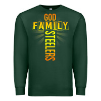 Sports Green god family steeler shirt father's day gift tee t shirt Premium Sweatshirt - DesigneFamous