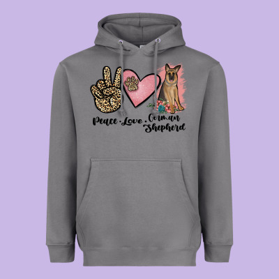Peace Love German Shepherd Heavyweight Hoodie Designed By Jahusdesignshop