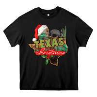 Black texas christmas Heavy Core Tee - CowGirlArtShop