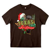 Chocolate Brown texas christmas Heavy Core Tee - CowGirlArtShop