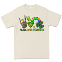 Bone Peace Love Shamrock  St. Patrick's Day Premium Tee - CowGirlArtShop