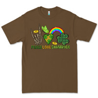 Cacao Peace Love Shamrock  St. Patrick's Day Premium Tee - CowGirlArtShop