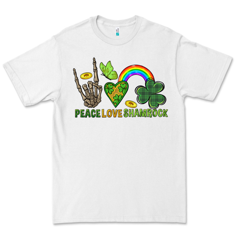 Peace Love Shamrock  St. Patrick's Day Premium Tee by CowGirlArtShop | Teevron