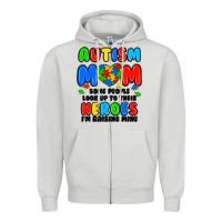 Dove Grey autism mom some people look up to their heroes i'm Zipper Hoodie - JahusDesignShop