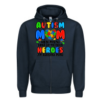 Navy autism mom some people look up to their heroes i'm Zipper Hoodie - JahusDesignShop