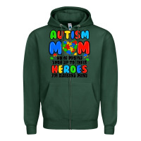 Sports Green autism mom some people look up to their heroes i'm Zipper Hoodie - JahusDesignShop