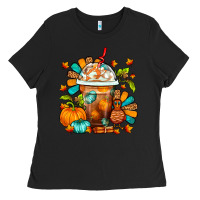 Black Thanksgiving Frappe Coffee Ladies Tee - FaDigitalArtStudio