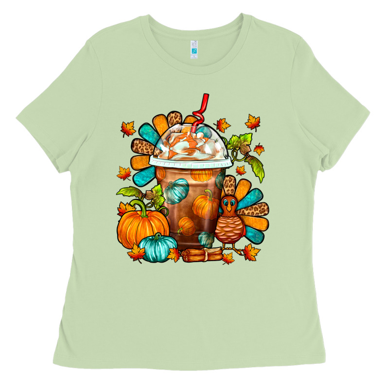 Thanksgiving Frappe Coffee Ladies Tee by FaDigitalArtStudio | Teevron