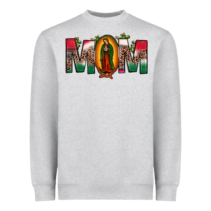Mexican Flag Our Lady Of Guadalupe Mom Leopard Heavyweight Sweatshirt by JahusDesignShop | Teevron