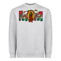 Heather Grey mexican flag our lady of guadalupe mom leopard Heavyweight Sweatshirt - JahusDesignShop