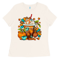 Bone Thanksgiving Frappe Coffee Ladies Tee - FaDigitalArtStudio