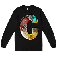 Black farm life alphabet lowercase letters c Long Sleeve Tee - BundleAndBundleShop