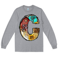 Heather Grey farm life alphabet lowercase letters c Long Sleeve Tee - BundleAndBundleShop