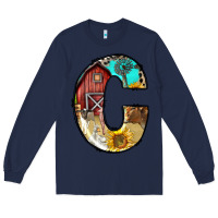 Navy farm life alphabet lowercase letters c Long Sleeve Tee - BundleAndBundleShop