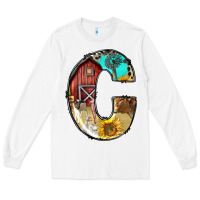 White farm life alphabet lowercase letters c Long Sleeve Tee - BundleAndBundleShop