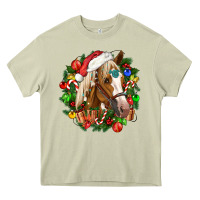 Mossy horse christmas wreath Heavy Core Tee - CowGirlArtShop