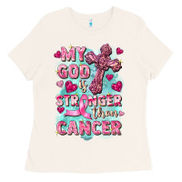 Bone My God is stronger than Cancer Ladies Tee - FaDigitalArtStudio