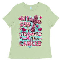 Matcha My God is stronger than Cancer Ladies Tee - FaDigitalArtStudio