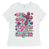 My God Is Stronger Than Cancer Ladies Tee | Teevron