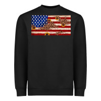 Black American flag leopard sunflower Heavyweight Sweatshirt - JahusDesignShop