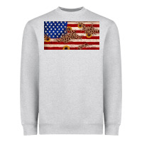 Heather Grey American flag leopard sunflower Heavyweight Sweatshirt - JahusDesignShop