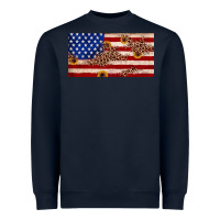 American Flag Leopard Sunflower Heavyweight Sweatshirt | Teevron
