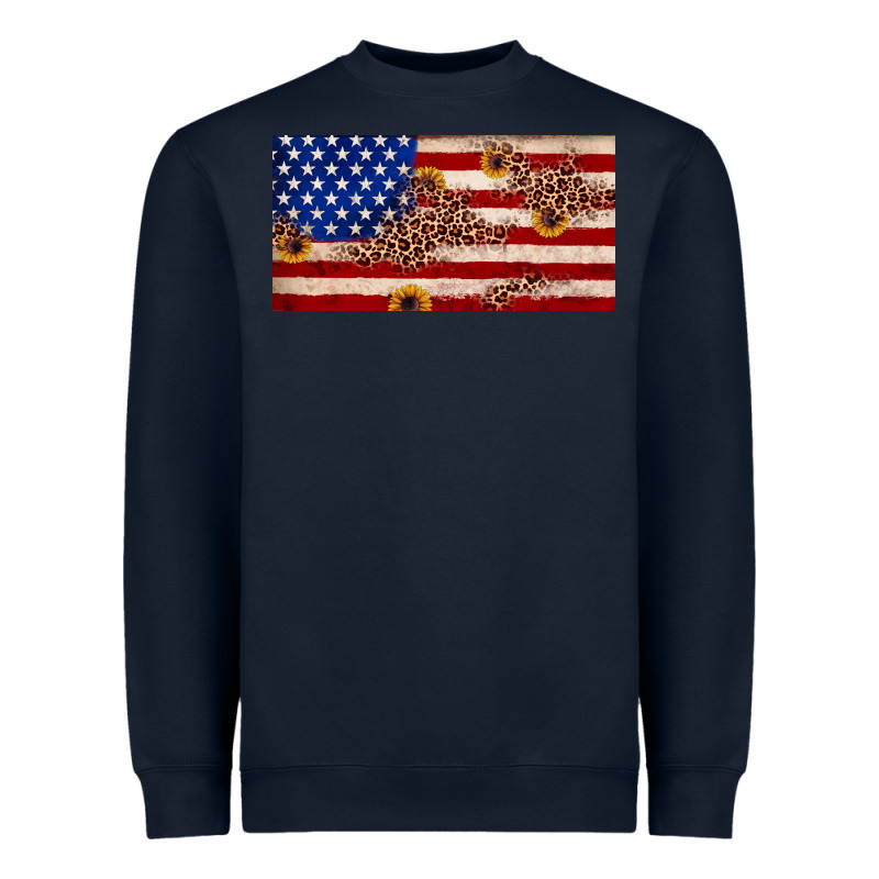 American Flag Leopard Sunflower Heavyweight Sweatshirt by JahusDesignShop | Teevron