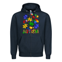 Navy autism Zipper Hoodie - JahusDesignShop