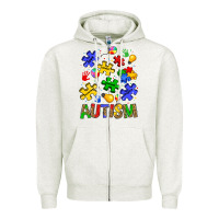 Oatmeal Heather autism Zipper Hoodie - JahusDesignShop