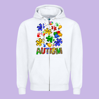 Autism Zipper Hoodie Designed By Jahusdesignshop