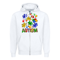 White autism Zipper Hoodie - JahusDesignShop