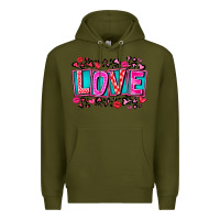 Army Green Love Valentine Premium Hoodie - CowhideDigitalArt