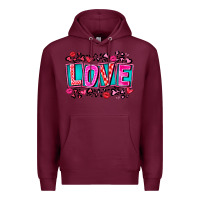 Burgundy Love Valentine Premium Hoodie - CowhideDigitalArt