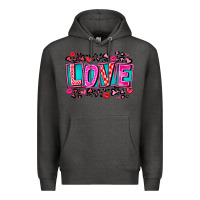 Charcoal Heather Love Valentine Premium Hoodie - CowhideDigitalArt
