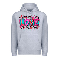 Heather Grey Love Valentine Premium Hoodie - CowhideDigitalArt