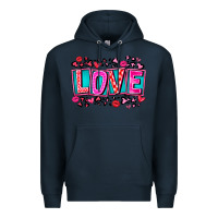 Navy Love Valentine Premium Hoodie - CowhideDigitalArt