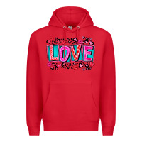 Red Love Valentine Premium Hoodie - CowhideDigitalArt