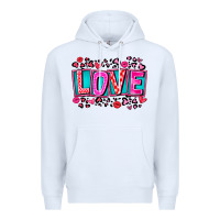 White Love Valentine Premium Hoodie - CowhideDigitalArt