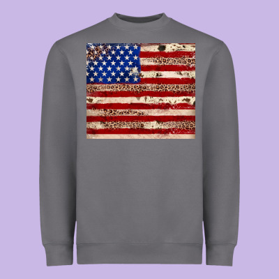 American Flag Leopard Cowhide Heavyweight Sweatshirt Designed By Jahusdesignshop