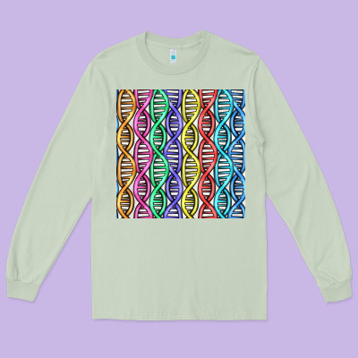 Dna Seamless Pattern Long Sleeve Tee Designed By Bundleandbundleshop