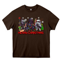 Chocolate Brown merry christmas gnomies Heavy Core Tee - CowGirlArtShop