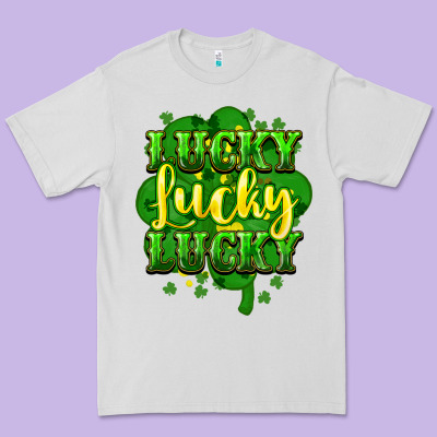 Lucky Lucky Lucky Clover St. Patrick's Premium Tee Designed By Howdyjamesfarm